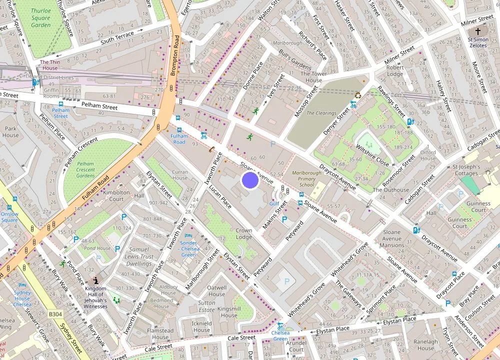 Map: Chelsea Cloisters Serviced Apartments